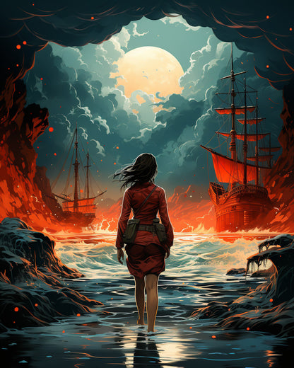 Red Sails at Night – Paint by Numbers Kit