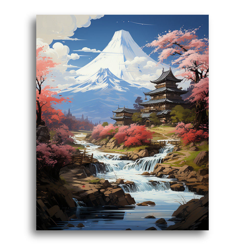 Spring by the Pagoda – Paint by Numbers Kit