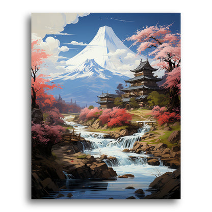 Spring by the Pagoda – Paint by Numbers Kit