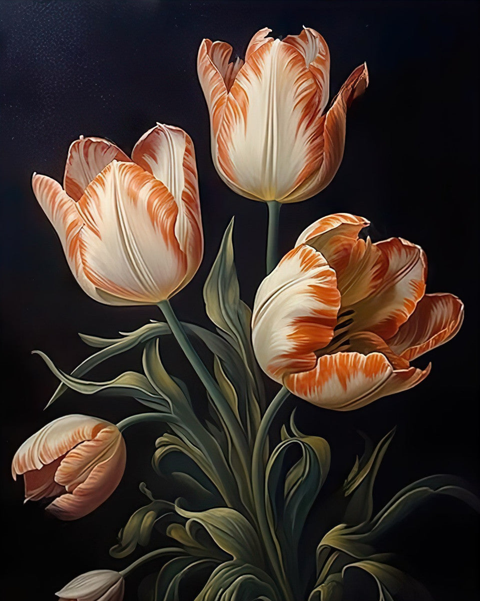 Cream and Orange Harmony – Paint by Numbers Kit