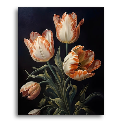Cream and Orange Harmony – Paint by Numbers Kit