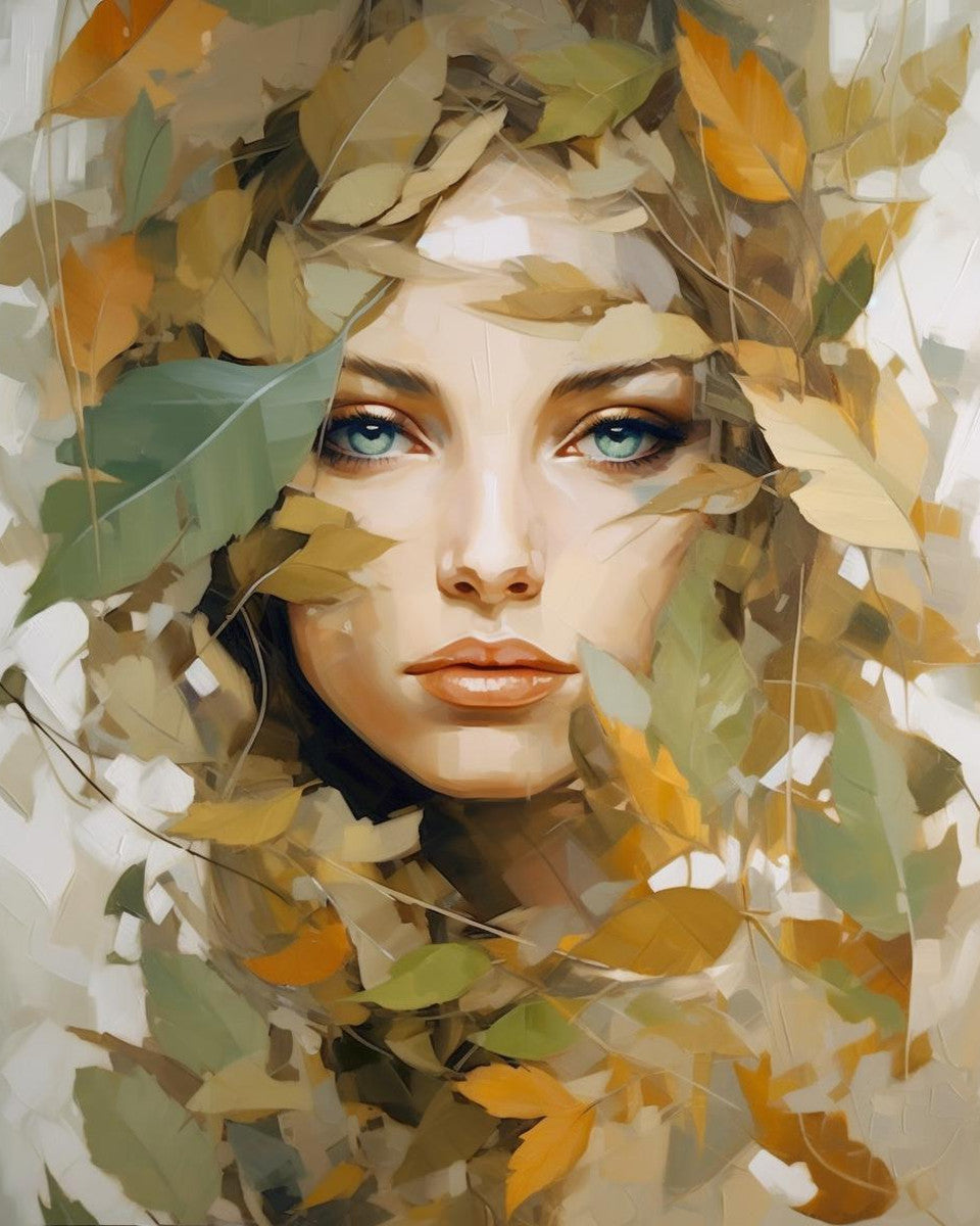 Autumn Leaves Portrait – Paint by Numbers Kit