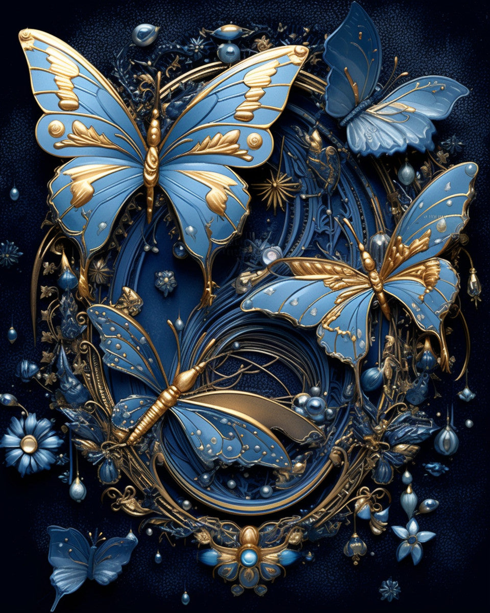 Blue Wings in Frame – Paint by Numbers Kit