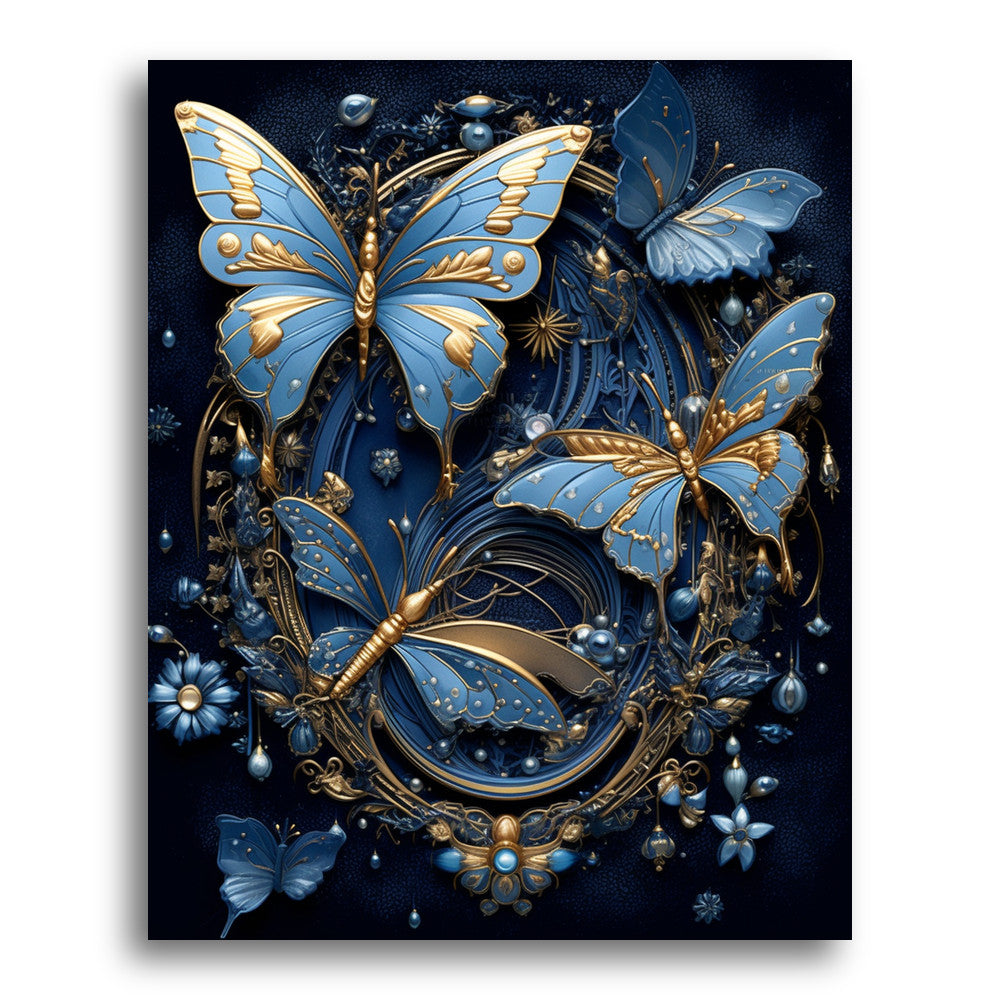 Blue Wings in Frame – Paint by Numbers Kit