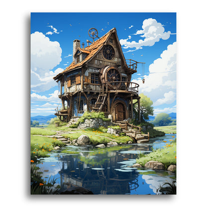 The Waterwheel Cottage – Paint by Numbers Kit