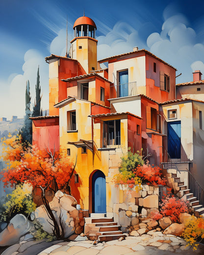 Autumn on the Mediterranean Stair – Paint by Numbers Kit