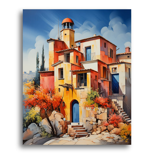Autumn on the Mediterranean Stair – Paint by Numbers Kit