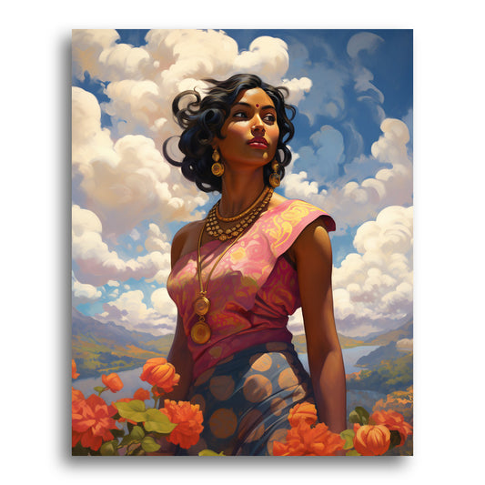 Mountain Bloom Portrait – Paint by Numbers Kit