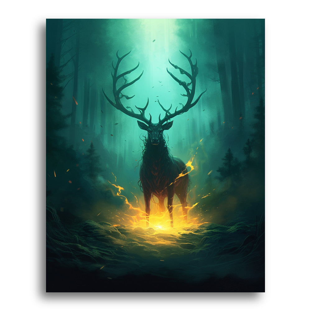 The Stag's Ember Stand – Paint by Numbers Kit