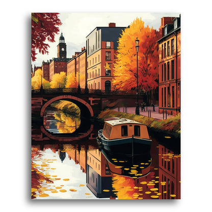 Canal Boat Reflection – Paint by Numbers Kit