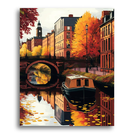 Canal Boat Reflection – Paint by Numbers Kit