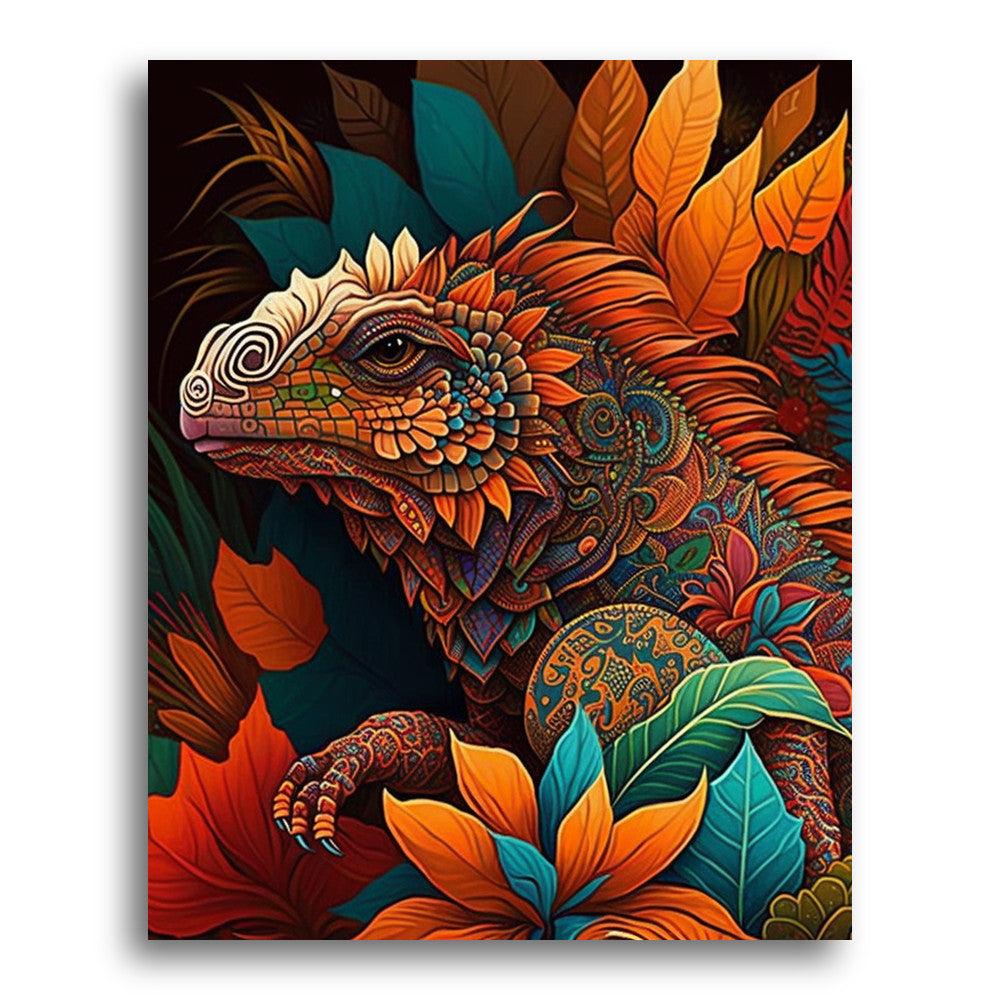 Ornate Iguana Garden – Paint by Numbers Kit