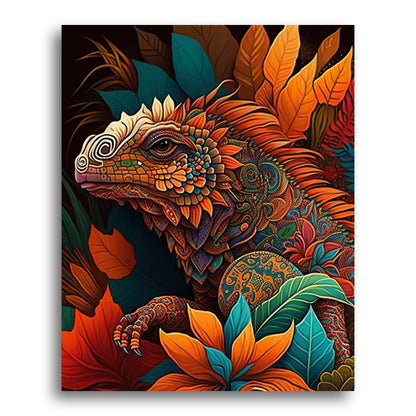 Ornate Iguana Garden – Paint by Numbers Kit