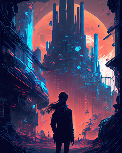 Orange Horizon Watcher – Paint by Numbers Kit
