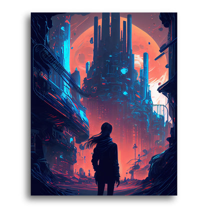 Orange Horizon Watcher – Paint by Numbers Kit