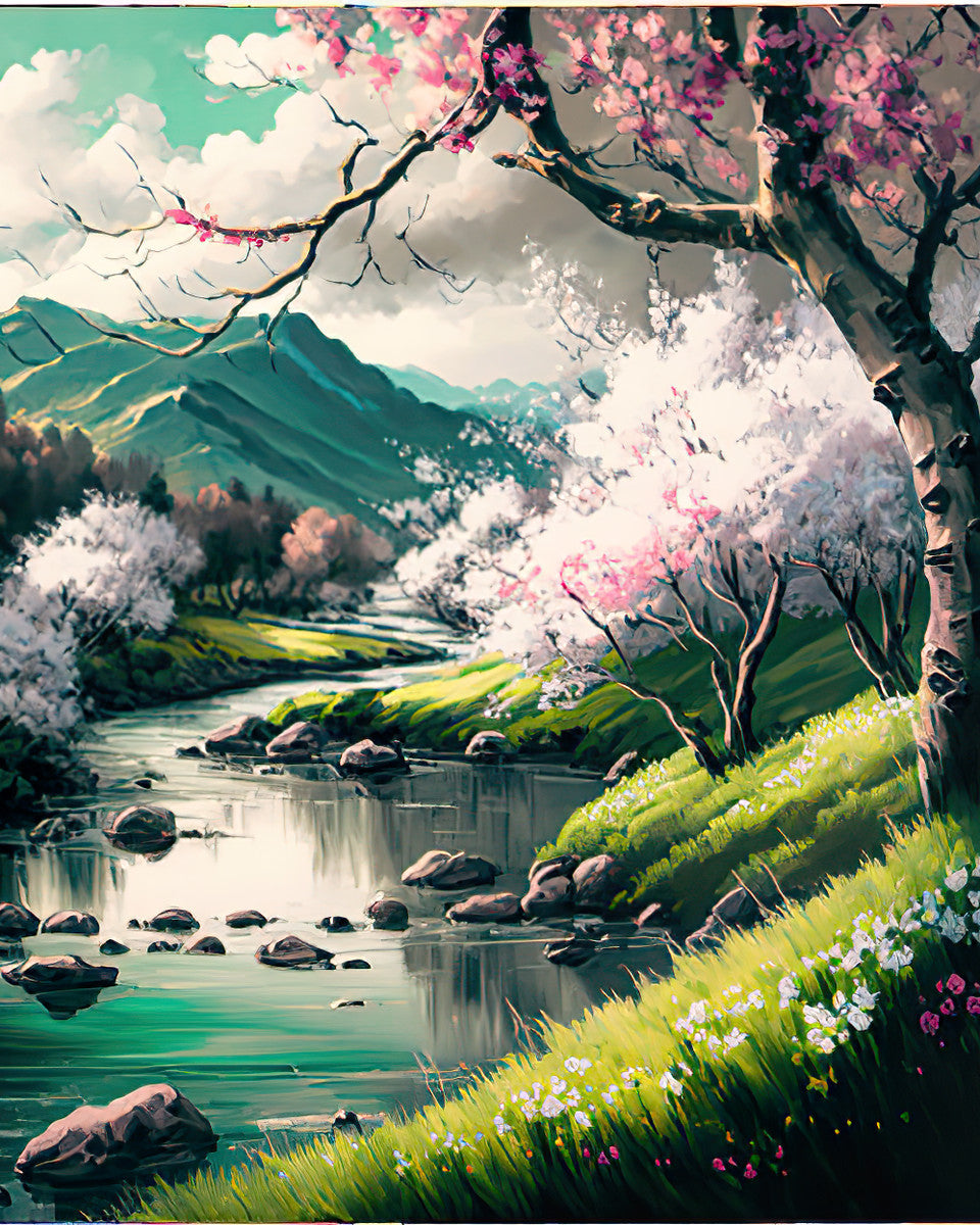 River Valley Blossoms – Paint by Numbers Kit