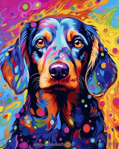 Psychedelic Canine Form – Paint by Numbers Kit