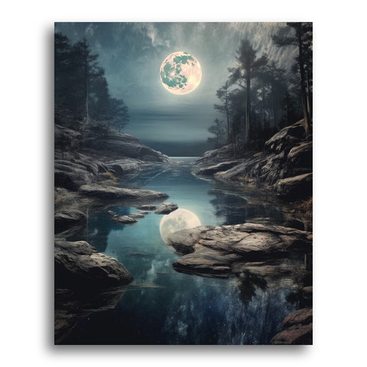 Full Moon Over Lake – Paint by Numbers Kit