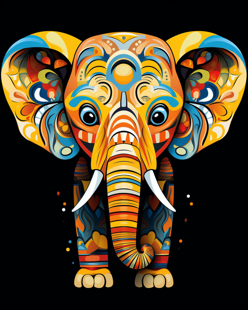 Elephant in Stripes – Paint by Numbers Kit