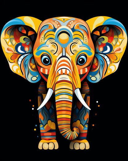 Elephant in Stripes – Paint by Numbers Kit