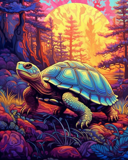 Turtle at Twilight – Paint by Numbers Kit
