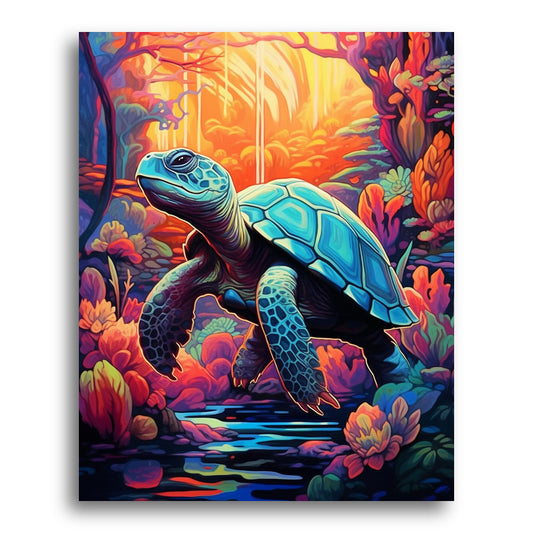 Underwater Turtle Drift – Paint by Numbers Kit