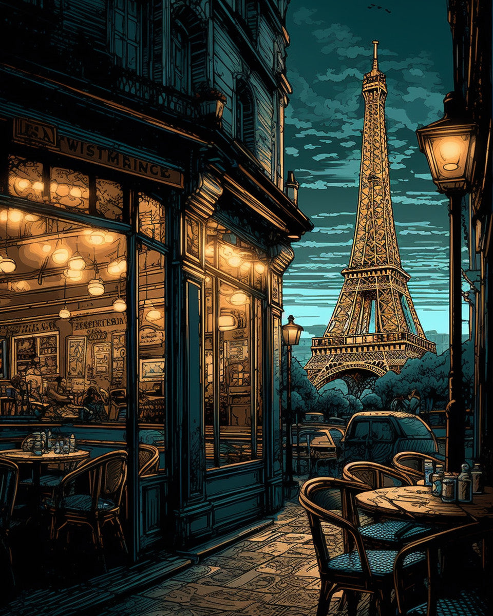Evening at Place de la Tour – Paint by Numbers Kit