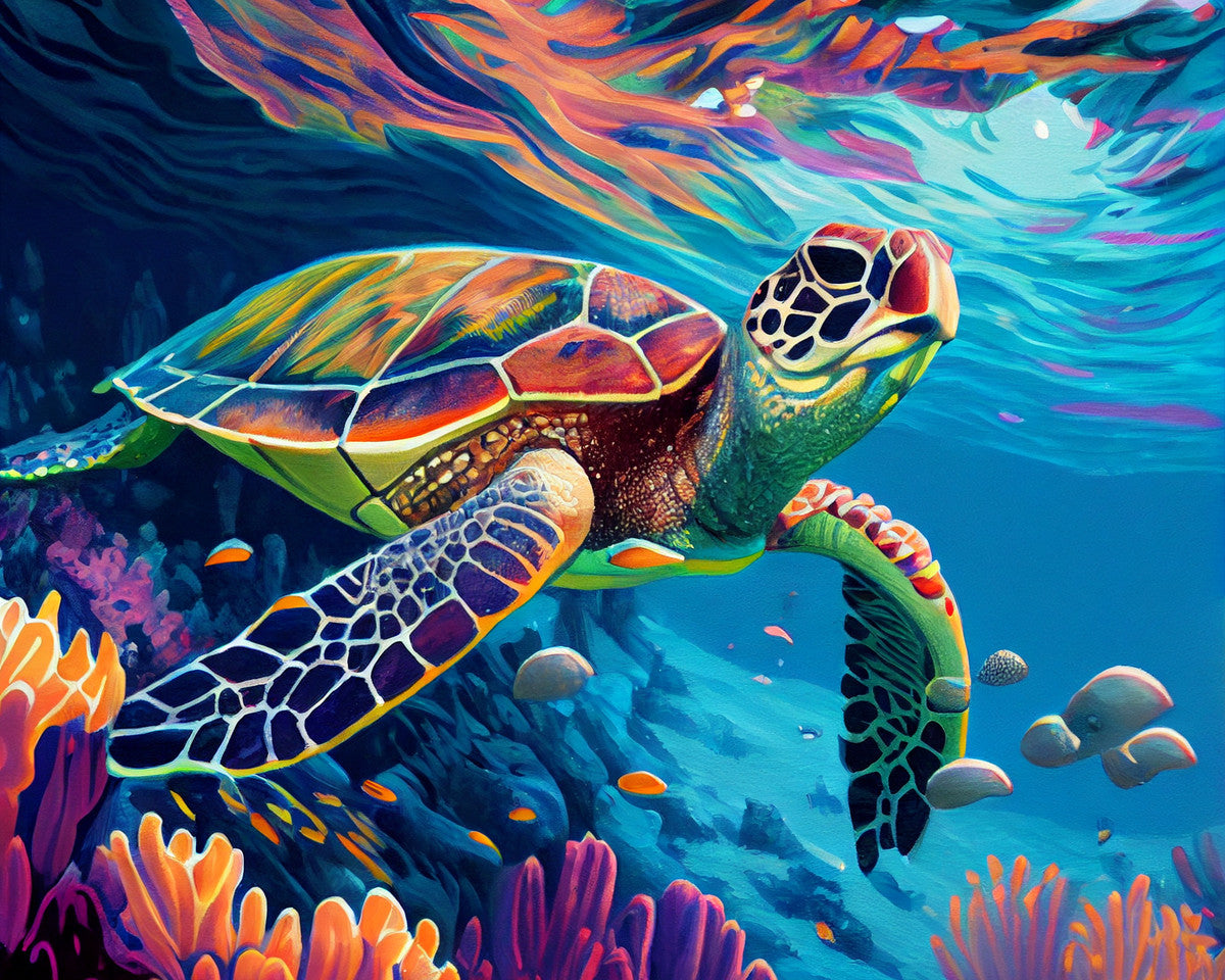 The Serene Turtle – Paint by Numbers Kit