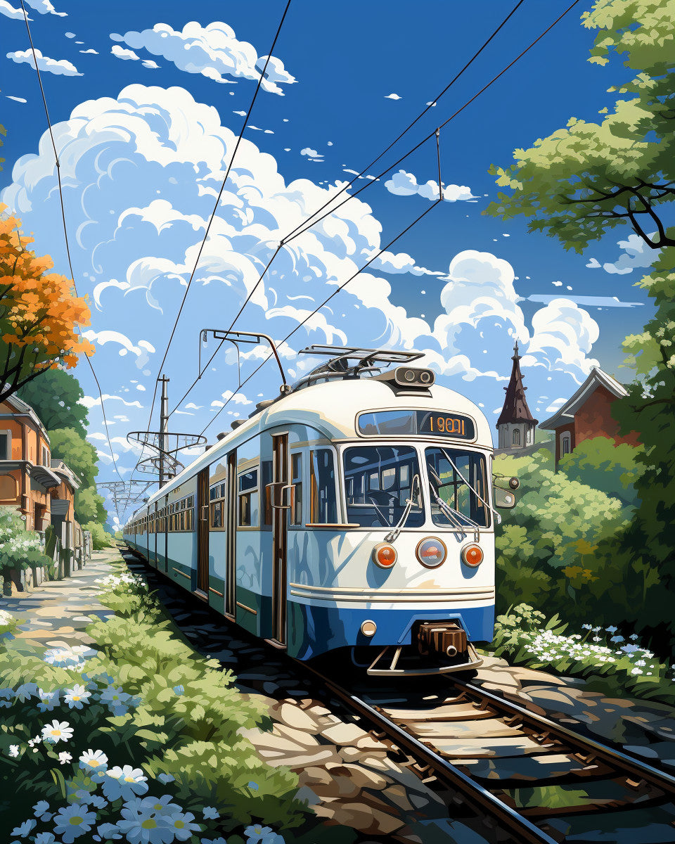Spring Tram Passage – Paint by Numbers Kit