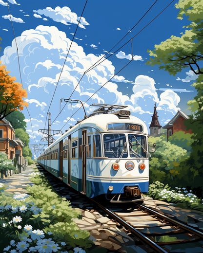 Spring Tram Passage – Paint by Numbers Kit