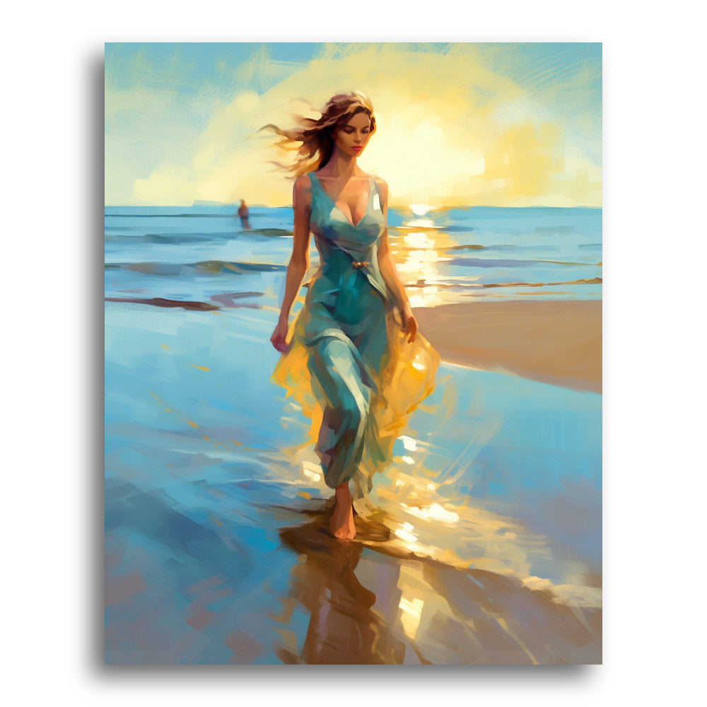 Blue Dress by the Sea – Paint by Numbers Kit