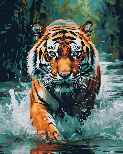 Tiger at the Water's Edge – Paint by Numbers Kit