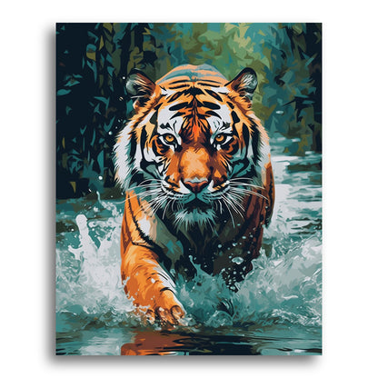 Tiger at the Water's Edge – Paint by Numbers Kit