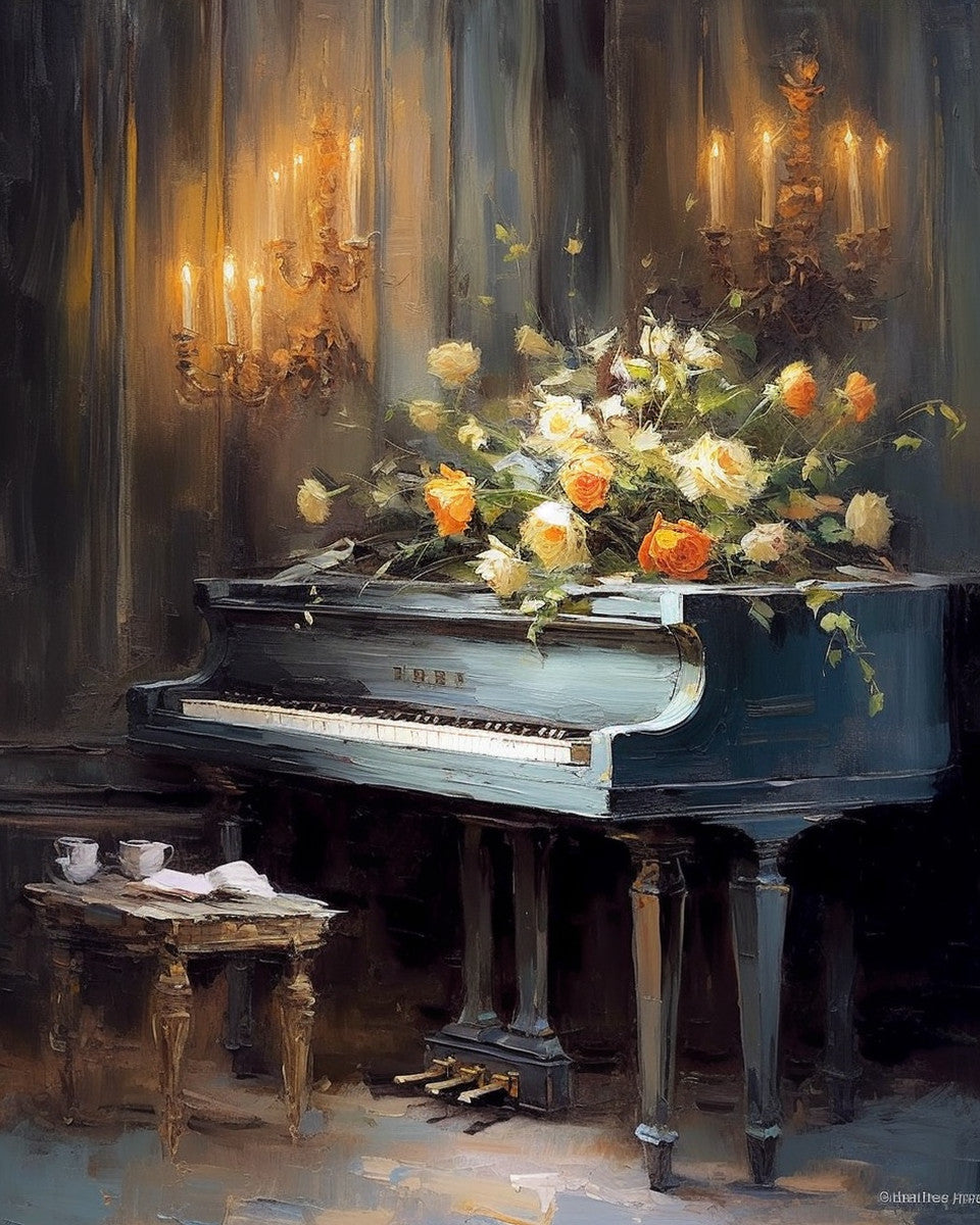 Piano with Candlelight – Paint by Numbers Kit