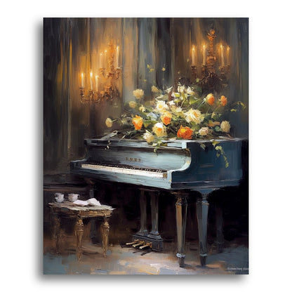 Piano with Candlelight – Paint by Numbers Kit