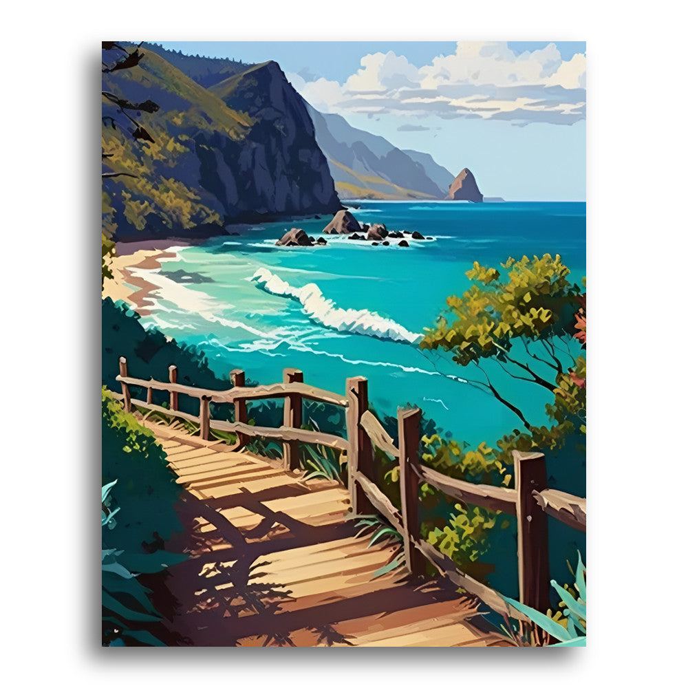 Coastal Walkway View – Paint by Numbers Kit