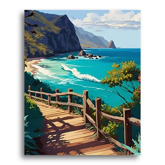 Coastal Walkway View – Paint by Numbers Kit