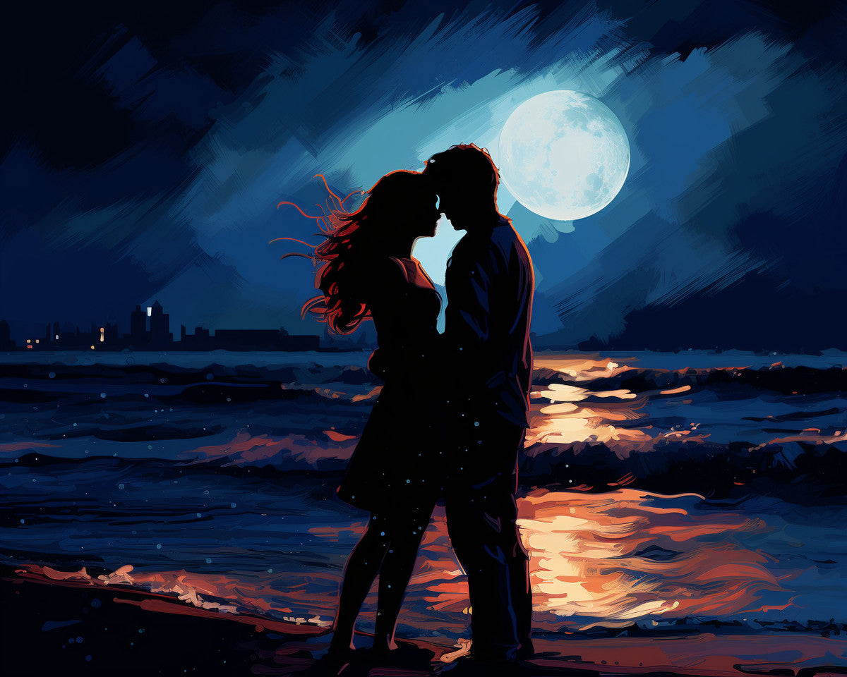 Embrace Beneath the Moon – Paint by Numbers Kit