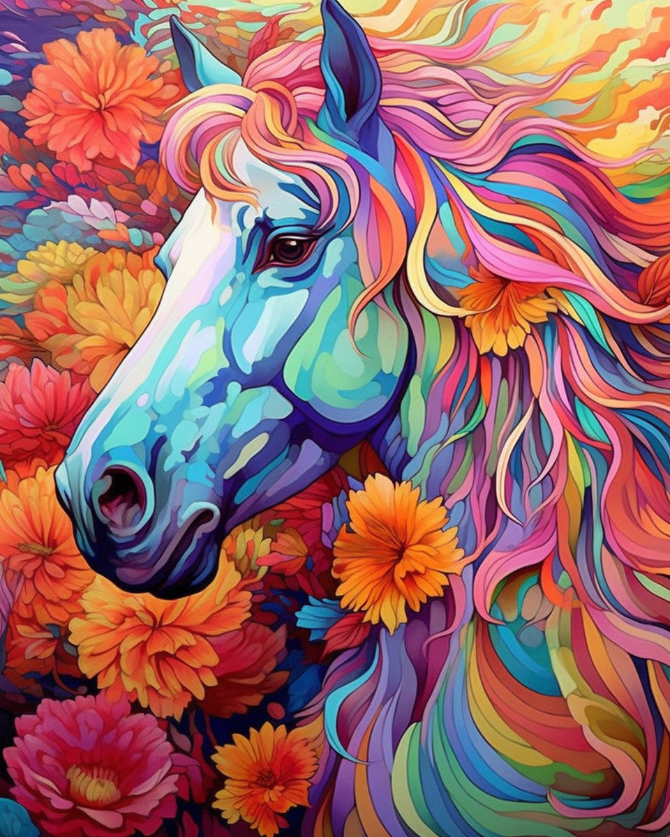 Floral Mane Study – Paint by Numbers Kit