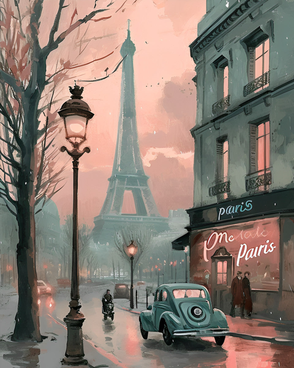 Dusk at Place Parisienne – Paint by Numbers Kit