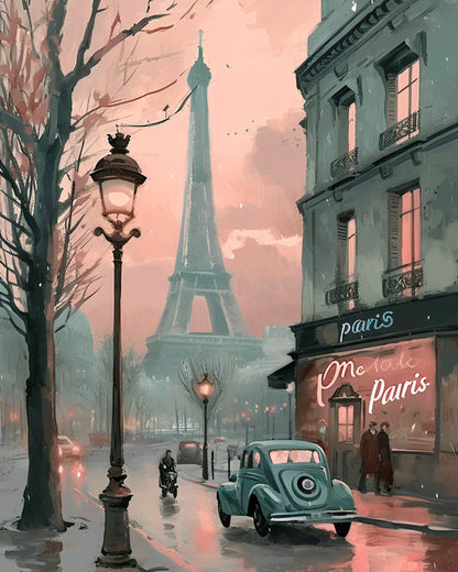 Dusk at Place Parisienne – Paint by Numbers Kit