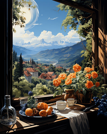 Valley View from the Window – Paint by Numbers Kit