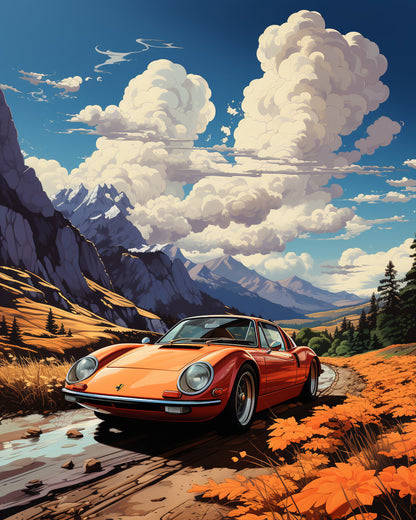 Autumn Drive Through Pines – Paint by Numbers Kit