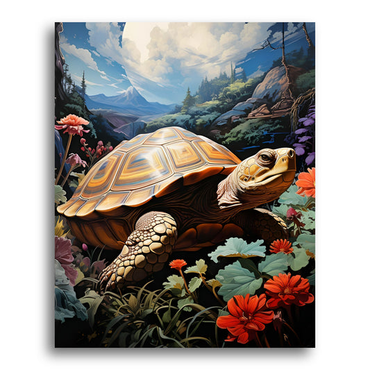 Turtle Among Wildflowers – Paint by Numbers Kit