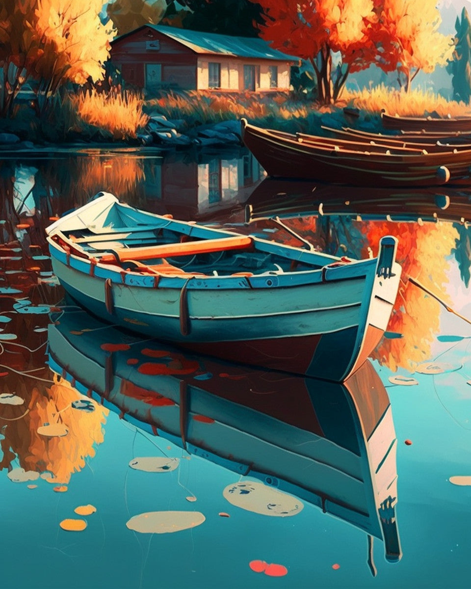Cabin by the Quiet Lake – Paint by Numbers Kit