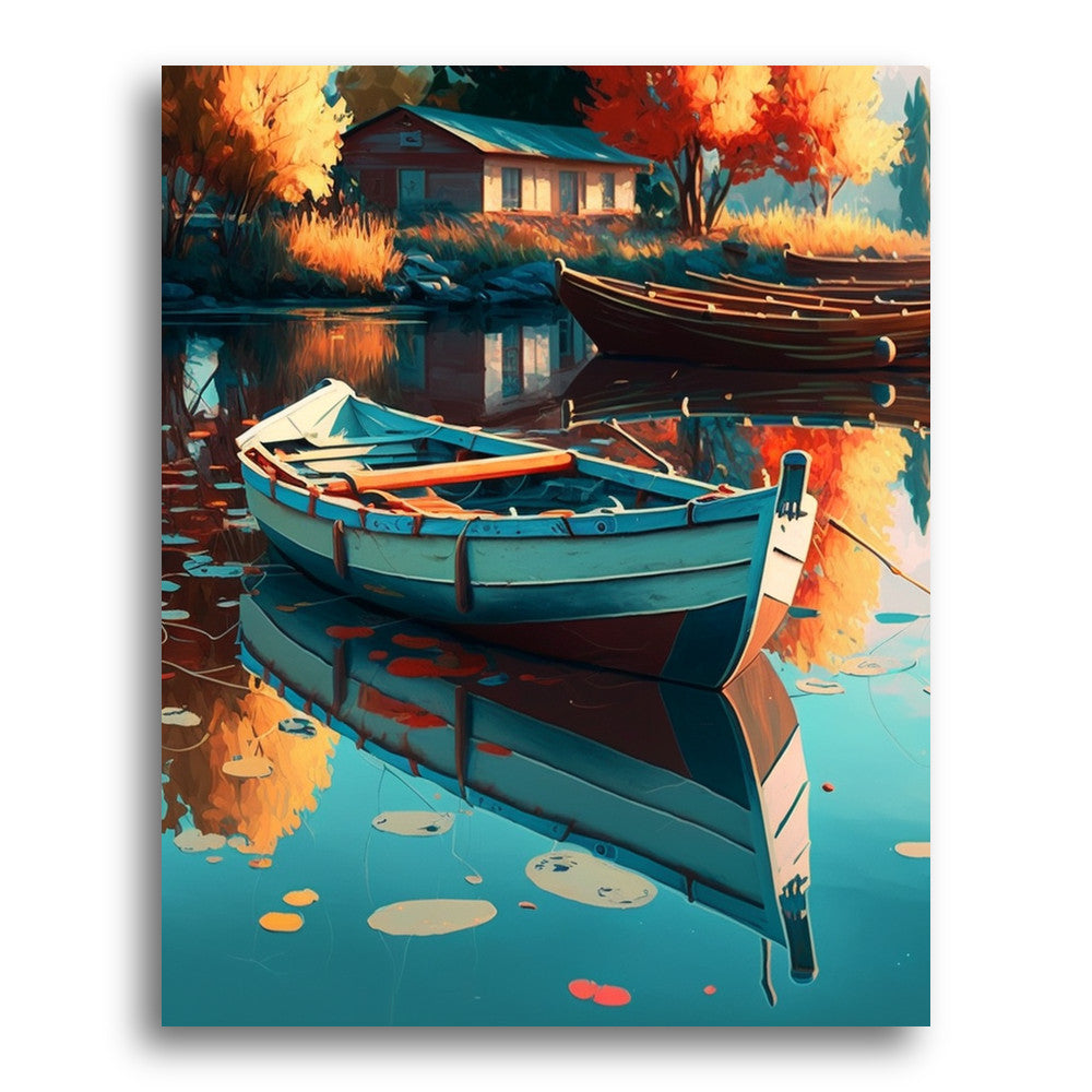 Cabin by the Quiet Lake – Paint by Numbers Kit