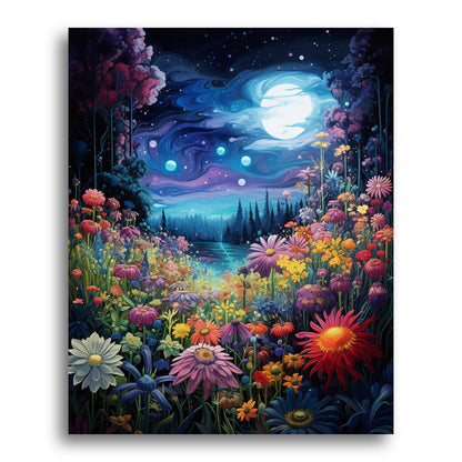 Spring Night Meadow – Paint by Numbers Kit