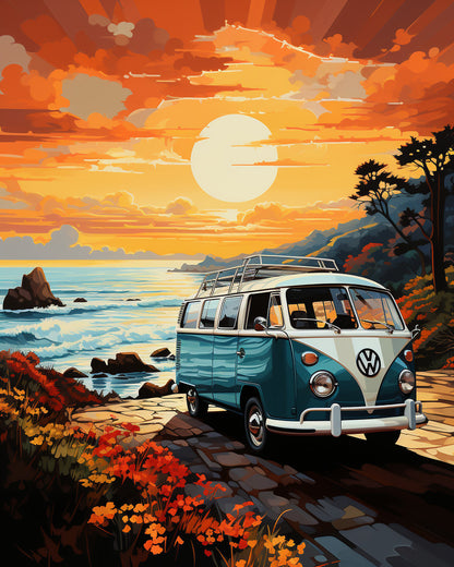 Sunset by the Shoreline – Paint by Numbers Kit