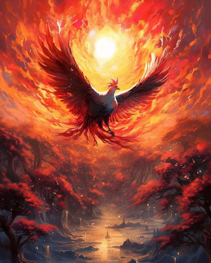 Flight Over Crimson Waters – Paint by Numbers Kit