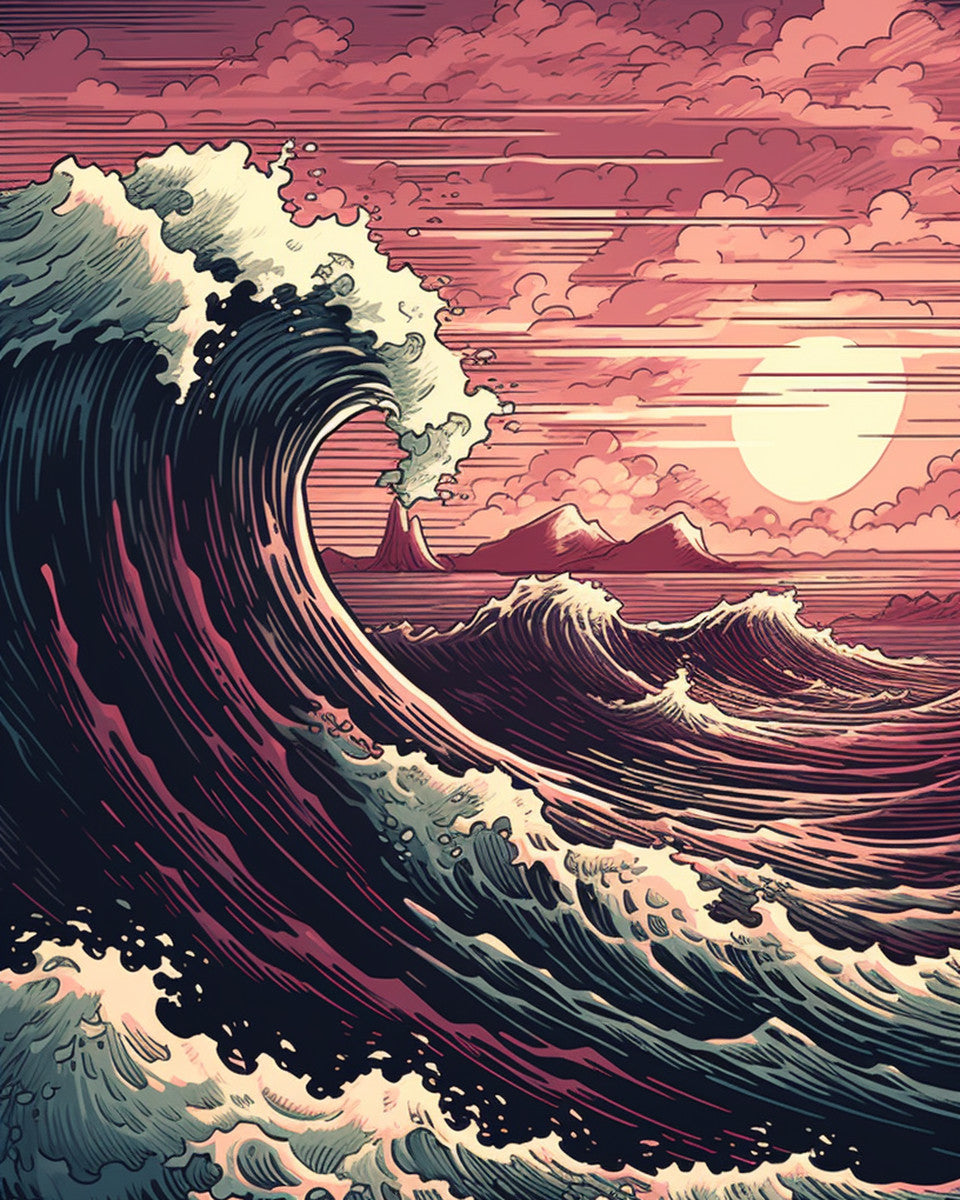 Dawn Wave Ascent – Paint by Numbers Kit
